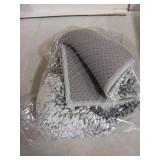 Yimobra Toilet Rugs U Shaped Washable, Extra Thick Soft Absorbent Chenille Contour Bathroom Rugs for Toilet 24x24 Inch, Quick Dry Non Slip Toilet Mat for Bath Floor, Light Grey - Retail: $22