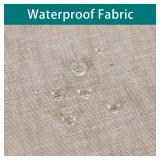 LORDTEX Burlap Linen Look Outdoor Curtains for Patio - 2 Panels Waterproof Sheer Curtains for Pergola, Porch, Cabana and Gazebo Grommet Indoor/Outdoor Voile Sheer Drapes (52 x 120 inch, Linen)