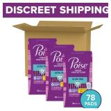 Poise Ultra Thin Incontinence Pads & Postpartum Pads for Bladder Leaks, 6 Drop Ultimate Absorbency, Long Length, 78 Count, Packaging May Vary - Retail: $39