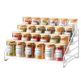 RCHYFEED Spice Rack Organizer for Cabinet, 4 Tier Spice Organization for Cabinet Depth Adjustable,Tierd Spice Rack Seasoning Organizer for Kitchen Countertop Pantry, Metal(1 Pack)