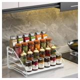 RCHYFEED Spice Rack Organizer for Cabinet, 4 Tier Spice Organization for Cabinet Depth Adjustable,Tierd Spice Rack Seasoning Organizer for Kitchen Countertop Pantry, Metal(1 Pack)