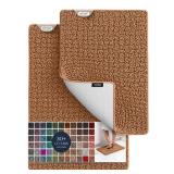 BELADOR Plush Bath Mat Set - 2 Piece Quick-Dry Chenille Bath Mats with Rubber Backing, Absorbent, Washable - 24x17 + 30x20 (Pre Owned)