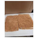 BELADOR Plush Bath Mat Set - 2 Piece Quick-Dry Chenille Bath Mats with Rubber Backing, Absorbent, Washable - 24x17 + 30x20 (Pre Owned)