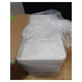 ECOLipak 100percent Compostable 5 Compartment Plates, 100 Pack Disposable Compartment Paper Plates, 12.5 * 8.6 inch Biodegradable Sugarcane Plates, Eco-Friendly School Lunch Trays - Retail: $34