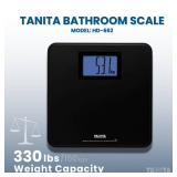 Tanita HD-662 Digital Weight Scale (Black) - Japan Technology Bathroom Scale with 330 lb Weight Capacity - 2\ Blue Backlit Large LCD Display - Accurate, Durable, Step-On Operation - Retail: $40in