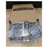 NEXHOME PRO Soft Throw Blankets for Couch, Reversible Warm Blankets Cozy Knit Blanket for Women, Fuzzy Plush Lightweight Throws for Sofa, Bed, Picnic, Black 50 x 60 inches - Retail: $33