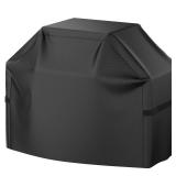 Grill Cover, 58 inch BBQ Gas Grill Cover for Outdoor Grill, Waterproof, Anti-UV, Rip-Proof, Fade Resistant Material, Barbecue Cover with Hook-and-Loop Straps and Adjustable Hem Drawstring, Black - Ret