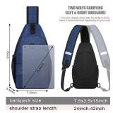 Pritent Crossbody Bags for Women Men Trendy Sling Bag Bakpack Casual Chest Bag with Convertible Shoulder Strap Travel Cross Body Bag for Hiking Traveling Outdoors(Blue) - Retail: $17
