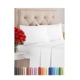 Full Size 4 Piece Sheet Set - Comfy Breathable and Cooling Bed Sheets Set - Hotel Luxury Bedding for Women, Men, Kids, Teens, Boys and Girls - Deep Pockets, Ultra-Soft and Wrinkle Free - Oeko-Tex - Wh