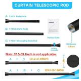 Black Spring Tension Curtain Rod 28-52 Inches, 78\ Diameter Adjustable Shower Curtain Rod No Drill, Anti-slip Heavy Duty Spring Curtain Rod for Windows Bathroom Kitchen Closet Doorway - Retail: $13in