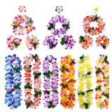 GoodUping Hawaiian Leis, Flower Hair Clip, Headbands and Wristbands, Perfect Luau Party Supplies for Summer Beach Vacations, Essential Party Decorations for Birthday, Graduation, and Wedding - Retail: