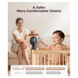 SWEETFULL Baby Stroller Fan - 4000mAh Rechargeable 4-Speed Quiet with LED Display and Night Light, Mini Portable 360° Clip On Safe Fan for Car Seat, Crib, Travel - Black - Retail: $27