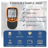 5- in-1 Lipid Test Kit, Cholesterol Test Kits, Cholesterol Tester Meter Kit at Home, (All-in-One 10ea x Profile 5-in-1 Lipid Test Strips Included)