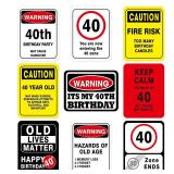 WERNNSAI 40th Birthday Decorations - 9 Pcs 40 Birthday Decorations for Men, 40 Year Old Decorations Signs Table Centerpieces Funny Picture Props, Women 40s Door Windows Wall Decor, Bday Party Garden B