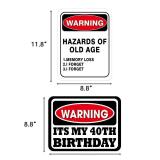 WERNNSAI 40th Birthday Decorations - 9 Pcs 40 Birthday Decorations for Men, 40 Year Old Decorations Signs Table Centerpieces Funny Picture Props, Women 40s Door Windows Wall Decor, Bday Party Garden B