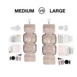 BAGSMART Large Toiletry Bag Travel Bag with Hanging Hook, Water-resistant Makeup Cosmetic Bag Travel Organizer for Accessories, Shampoo, Full Sized Container, Toiletries - Retail: $18