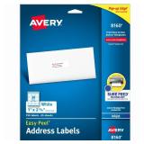 Avery Easy Peel Printable Address Labels with Sure Feed, 1\ x 2-58\in Customizable Stickers, White, 750 Blank Mailing Labels, Great for Mailing, Shipping, and More (8160) - Retail: $9in