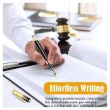Andibro Metal Fountain Pens, With 10 Black Ink 2.6mm Cartridges, 0.5mm Luxury Fine Point Fountain Pen Business Pen Smooth Writing Stainless Steel Pen Calligraphy Pen for Office School Supplies(Black) 