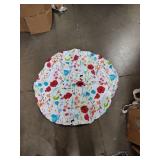Plastic flower pattern round table cloth approximately 40 in round -
