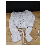 Ladies white tie over shirt size L -