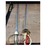 2pcs Toy Sword,27" Fencing Sword Toys, Plastic Musketeer Sword and Sheath