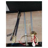 2pcs Toy Sword,27" Fencing Sword Toys, Plastic Musketeer Sword and Sheath