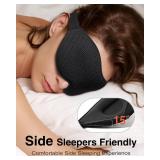 MABAO Sleep Mask for Side Sleeper, Eye Mask for Sleeping Women Men, 3D Contoured Cup No Eye Pressure 100percent Light Blocking Sleeping Mask with Adjustable Strap Night Blindfold Flight, Travel, Nap, 