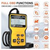 MOTOPOWER MP69033 Car OBD2 Scanner Code Reader Engine Fault Scanner CAN Diagnostic Scan Tool for All OBD II Protocol Cars Since 1996, Yellow - Retail: $17