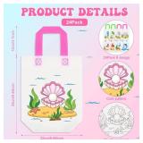 Kajaia 24 Pcs Ocean Animal Coloring Goodie Bags Non Woven Coloring Totes Under the Sea Party Favor Bags for Kids Sea Animals Birthday Party Favor DIY Crafts - Retail: $16