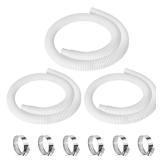 3 Pcs 1.25\ Pool Hose, 59\in Long Accessory Pool Pump Replacement Hoses, Compatible with All Above Ground Pool Filter Pumps that Use 1 14 Diameter Hoses - Retail: $81in