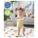 Odorless Premium Foam Baby Play Mat 4ft x 6ft, Soft Microfiber Fabric Crawling Mat for Floor- Comfortable and Hypoallergenic, Non-Slip Cushioned Floor Playpen mat for Infants,Babies,Toddlers - Retail: