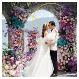 Putros Metal Arch Backdrop Stand Gold Wedding Arch Stand Set of 2 (7.2FT6FT) Square Arched Frame for Birthday Party Graduation Ceremony Decoration - Retail: $46