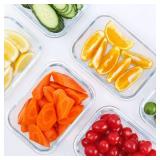 M MCIRCO 10-Pack,22 Oz Glass Meal Prep Containers,Glass Food Storage Containers with lids,Lunch Containers,Microwave, Oven, Freezer and Dishwasher (Gray) - Retail: $49