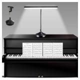 NovoLido Piano Desk Lamp, 2-in-1 LED Piano Light with Base and Clamp for Upright Digital Grand Piano, 10W Flexible Gooseneck Table Lamp with 3 Color Modes×10 Brightness for Home Office Bedroom, Black