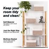 SIXDOVE 4 Pack Storage Baskets for Organizing, Woven Baskets for Shelves - Perfect for Toys, Books, Towels, and Clothes, Durable Gift Basket Bins Toy Storage, 12.7ftftLx9ftftWx7.8ftftH, Brown and Whit