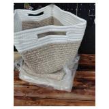 SIXDOVE 4 Pack Storage Baskets for Organizing, Woven Baskets for Shelves - Perfect for Toys, Books, Towels, and Clothes, Durable Gift Basket Bins Toy Storage, 12.7ftftLx9ftftWx7.8ftftH, Brown and Whit