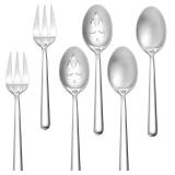 Serving Spoon x 2,Slotted Serving Spoon x 2,Serving Forks x 2,RTT 9 Inch Stainless Steel Catering Serving Utensils for Party Buffet Dinner Banquet Cooking Kitchen Basics,Mirror Finish Flatware - Retai