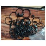 44Pack Curtain Rings with Clips Hooks, Rustproof Metal Stainless Steel Drapery Rings, 2in Interior Diameter Curtain Hangers Clips, Fits Diameter 1.8 in Rod, Vintage Black - Retail: $16
