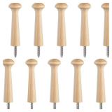 10 Pieces Wooden Shaker Peg Screw-on Pegs 3.62 Inch Long Unfinished Wood Shaker Racks for Hanging Clothes Hats Towel and More DIY Paint Color (Wood Color) - Retail: $10