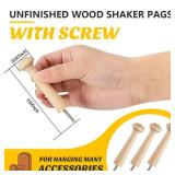 10 Pieces Wooden Shaker Peg Screw-on Pegs 3.62 Inch Long Unfinished Wood Shaker Racks for Hanging Clothes Hats Towel and More DIY Paint Color (Wood Color) - Retail: $10