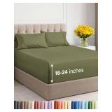 Extra Deep Twin XL Sheet Set - 4 Piece Breathable and Cooling Sheets - Hotel Luxury Bed Sheets Set - Easy Fit - Soft, Wrinkle Free and Comfy Sheets Set - Sage Green Sheet Set with Extra Deep Pockets -