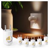 GEPLAD 6-Pack LED Night Light Plug-in Wall Outlet Light, Soft White 3000K,Dusk to Dawn Nightlight,Ambient Lighting,Nightlight for Bedroom, Bathroom, Nursery, Hallway, Kitchen - Retail: $8