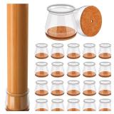 28Pcs Chair Leg Floor Protectors for Hardwood Floors Silicone Caps Felt Furniture Pads Covers Clear Chair Sliders, Protect The Floor from Scratches(Fit:0.9\-1.29\in) - Retail: $13in