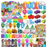 120 Pcs Party Favors for Kids 4-8-12, Pop Fidget Toys, Treasure Box Toys, Classroom Prizes, Pinata Filler Goodie Bag Stuffers, Treasure Chest, Carnival Prizes, Prize Box Toys for Boys Girls - Retail: 