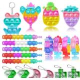 120 Pcs Party Favors for Kids 4-8-12, Pop Fidget Toys, Treasure Box Toys, Classroom Prizes, Pinata Filler Goodie Bag Stuffers, Treasure Chest, Carnival Prizes, Prize Box Toys for Boys Girls - Retail: 