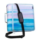 Case-it Mighty Zip Tab School Zipper Binder | 3-Inch O-Rings, 600-Sheet Capacity, 5-Subject Expanding File Folder, Multiple Pockets and Storage Organizer, Shoulder Strap | D-146 Watercolor Sky - Retai