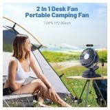 BDXXJ Portable Clip on Fan, 360° Rotate Battery Operated Stroller Fan, 3 Speed Quiet Mini Personal Table Fan, USB Rechargeable Clooing Fans for Outdoor Camping Golf Cart Stroller Home Office Blue