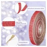 Zuihug 0.4 in Sparkling Rhinestone Ribbon for Crafts - Self Adhesive Crystal Strips, Rhinestone Stickers, Glitter Tape - Versatile Rhinestone Trim for DIY Projects and Decorations (Red, 4 Yards) - Ret
