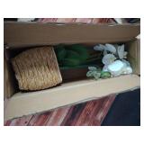 Hollyone 21.6\ White Orchid Artificial Flowers Fake Orchid in Rattan Woven Vase Faux Orchids Phalaenopsis Arrangement in Pot for Office Table Centerpiece Shelf Wedding Indoor Outdoor Home Decor - Reta