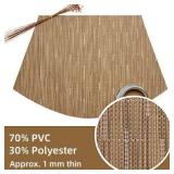 SHACOS Round Table Placemats Set of 4 Wedge Shape Placemat Woven Vinyl Place Mats Heat Resistant Wipe Clean Dining Table Mats Home Table Decor (4, Tan) - Retail: $10
